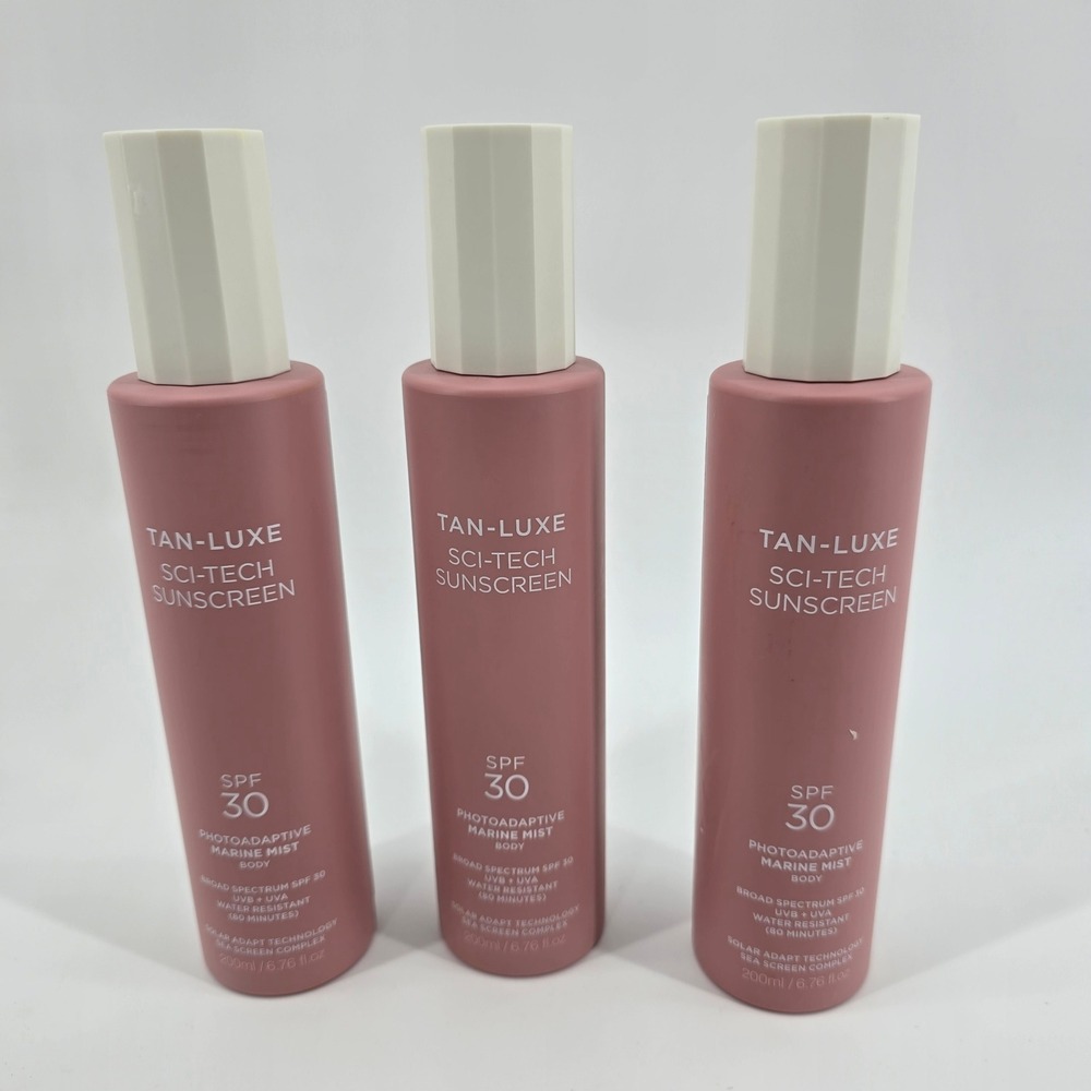 Tan-Luxe Sci-Tech Sunscreen Marine Mist Body SPF 30 Pink 6.76oz 3-Pack New